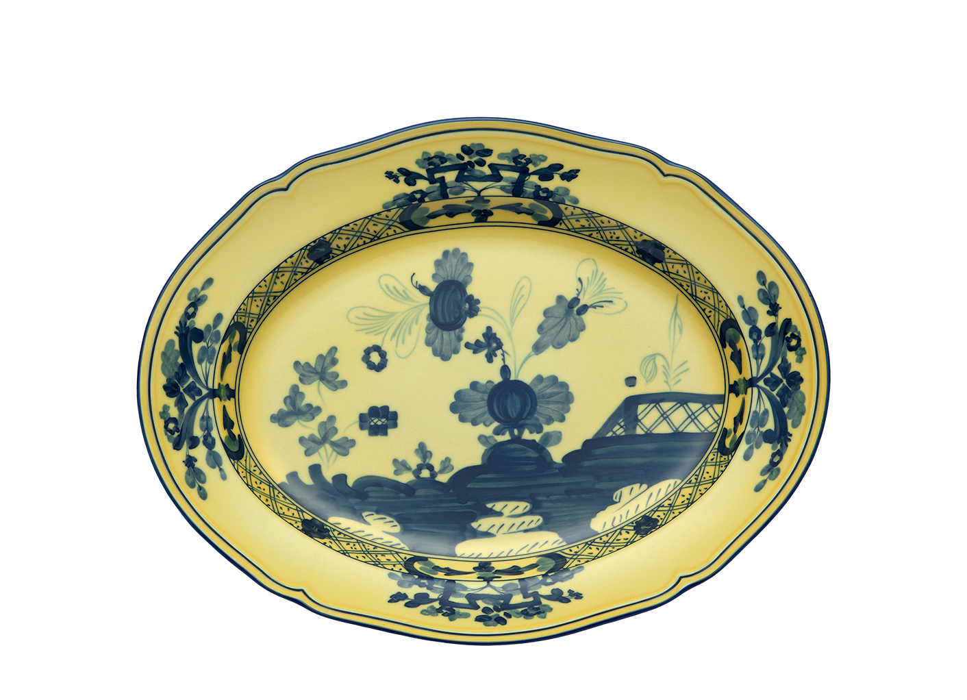 Ginori 1735 Oriente Italiano Oval Platter 15" - Citrino (Yellow)