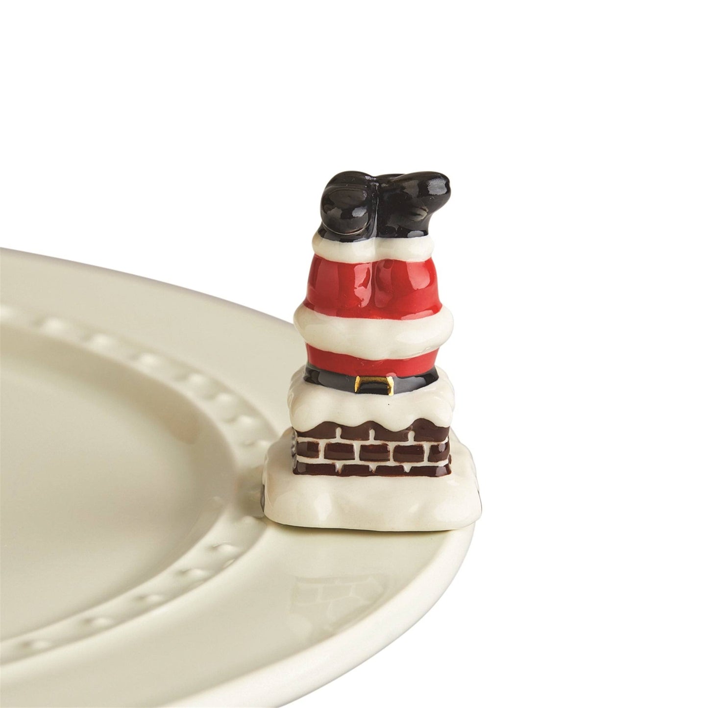 Nora Fleming Mini: Down The Chimney (Santa Legs)