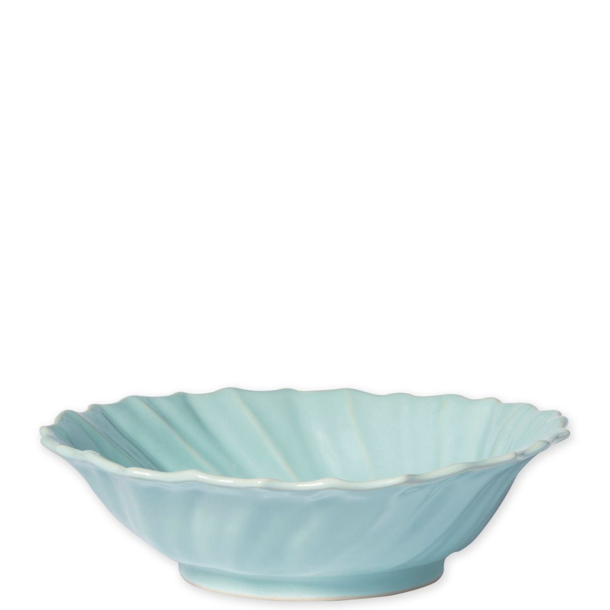 Vietri Incanto Stone Ruffle Large Bowl - Aqua