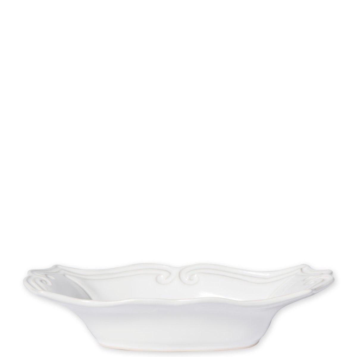 Vietri Incanto Stone Baroque Medium Au Gratin - White