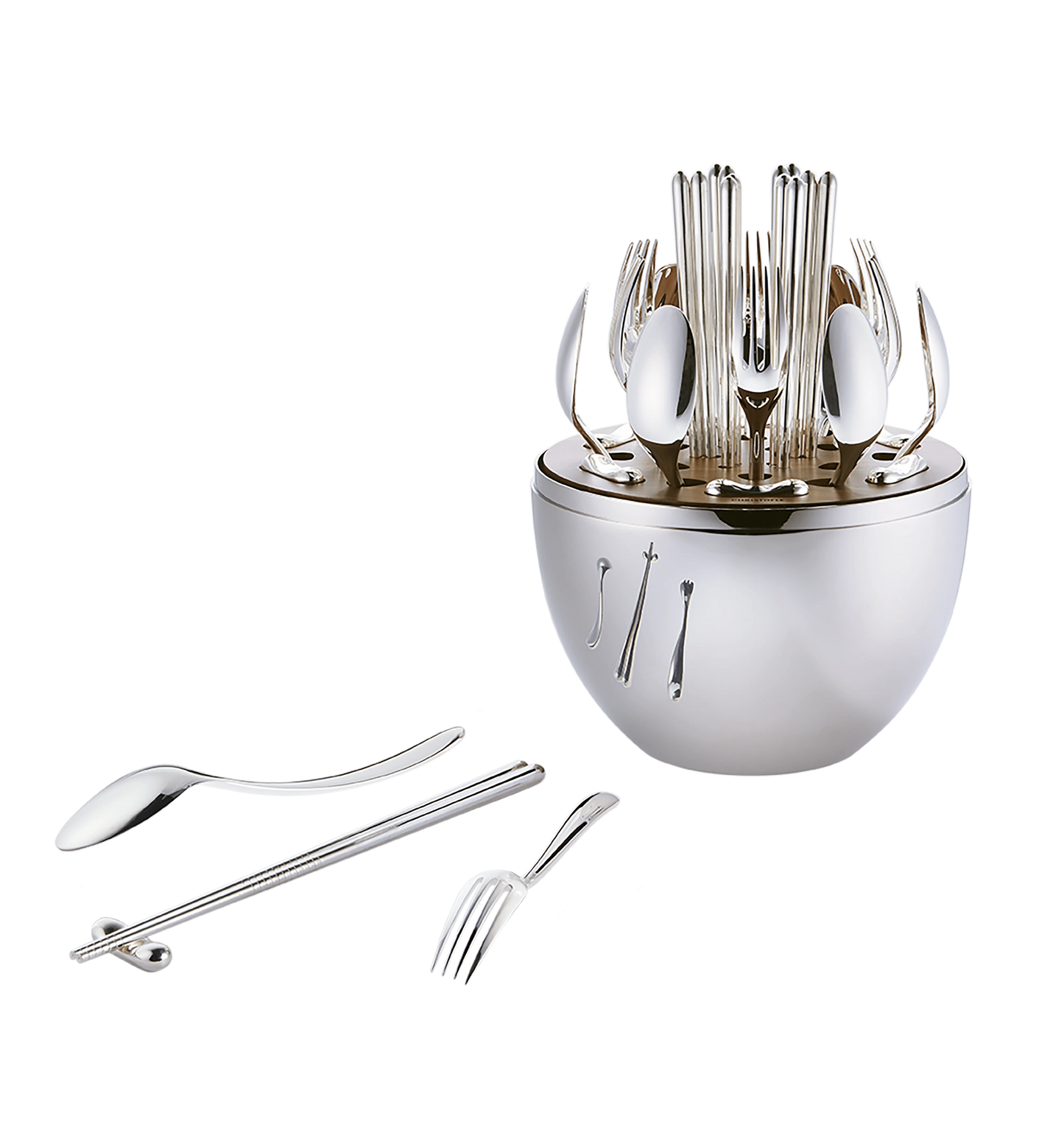 Christofle Mood Asia 24-Piece Flatware Set, Silver-Plated