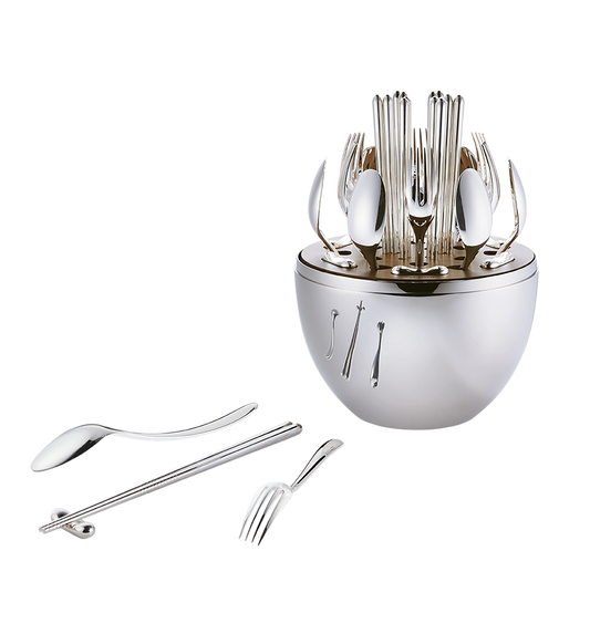 Christofle Mood Asia 24-Piece Flatware Set, Silver-Plated