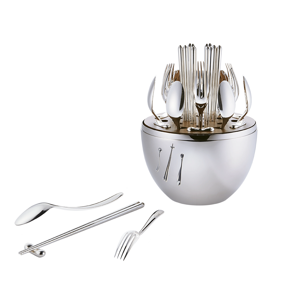 Christofle Mood Asia 24-Piece Flatware Set, Silver-Plated – Coast