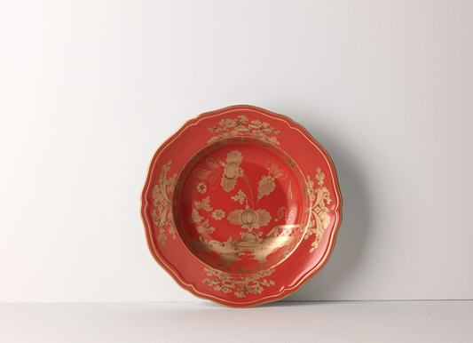 Ginori 1735 Oriente Italiano Soup Plate - Rubrum (Red w/Gold)