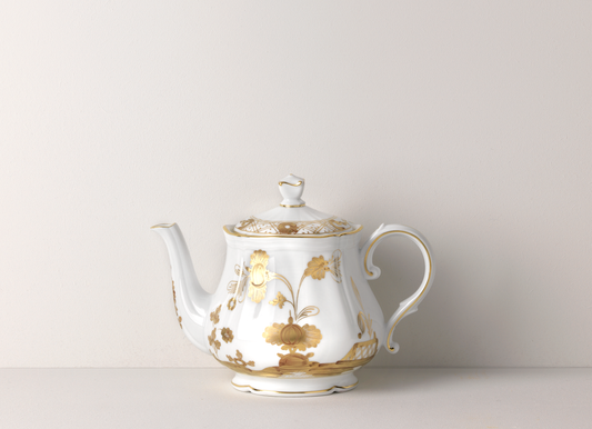 Ginori 1735 Oriente Italiano Teapot - Aurum (White w/Gold)