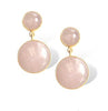 Dina Mackney Designs Earrings - Double Drop Earrings - Rose Quartz, LG