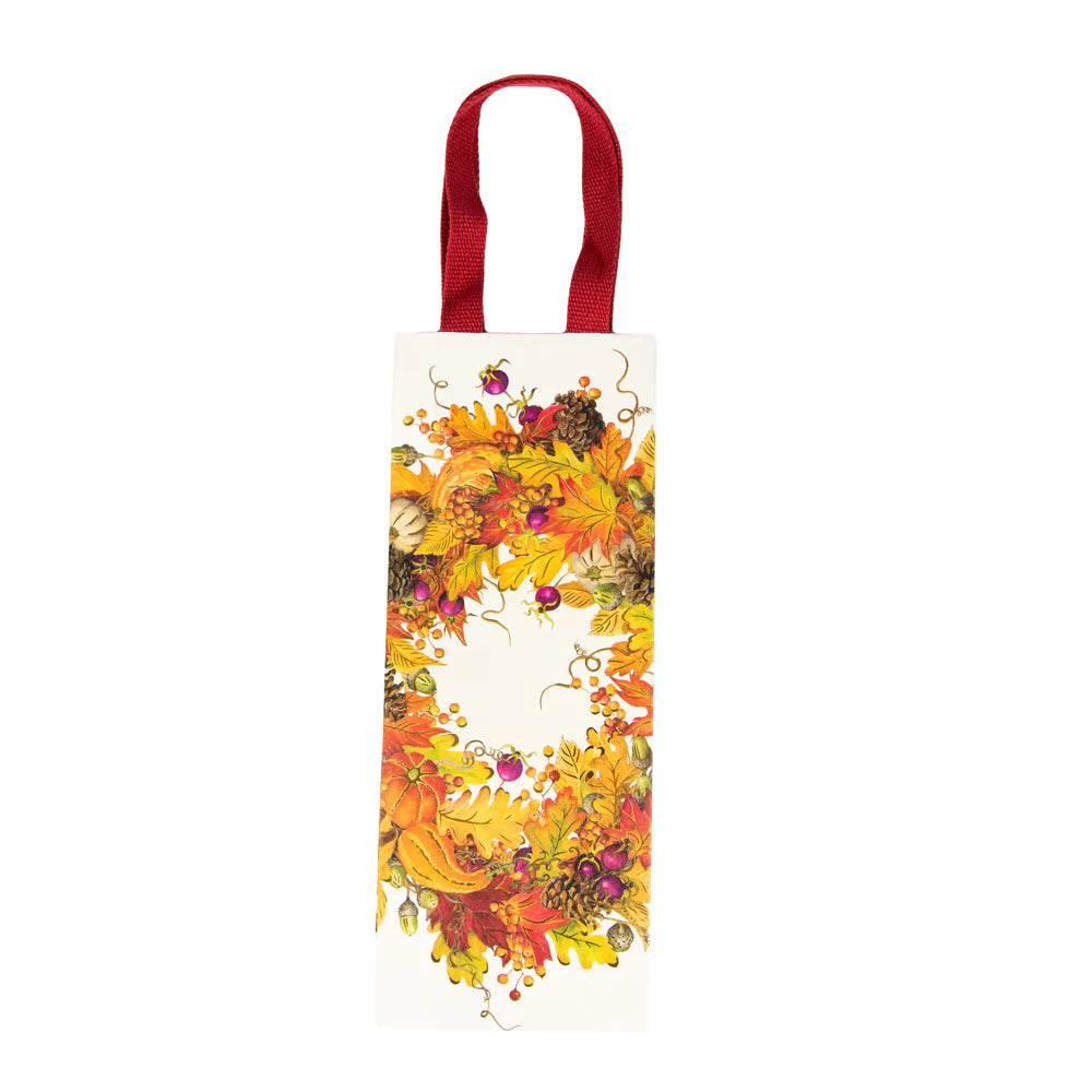 Caspari Bottle Bag: Autumn Garland