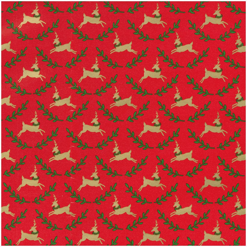 Caspari Gift Wrap Roll: Little Reindeer