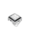 Lalique Ring - Arethuse - Clear Crystal, Black Lacquer, Sterling Silver, Size 7