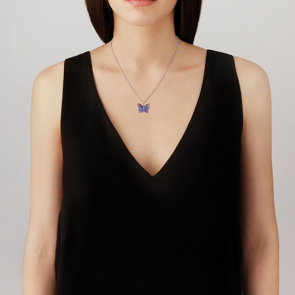 Lalique Necklace - Empreinte Animale - Black Crystal, 18K Yellow Gold-Plated