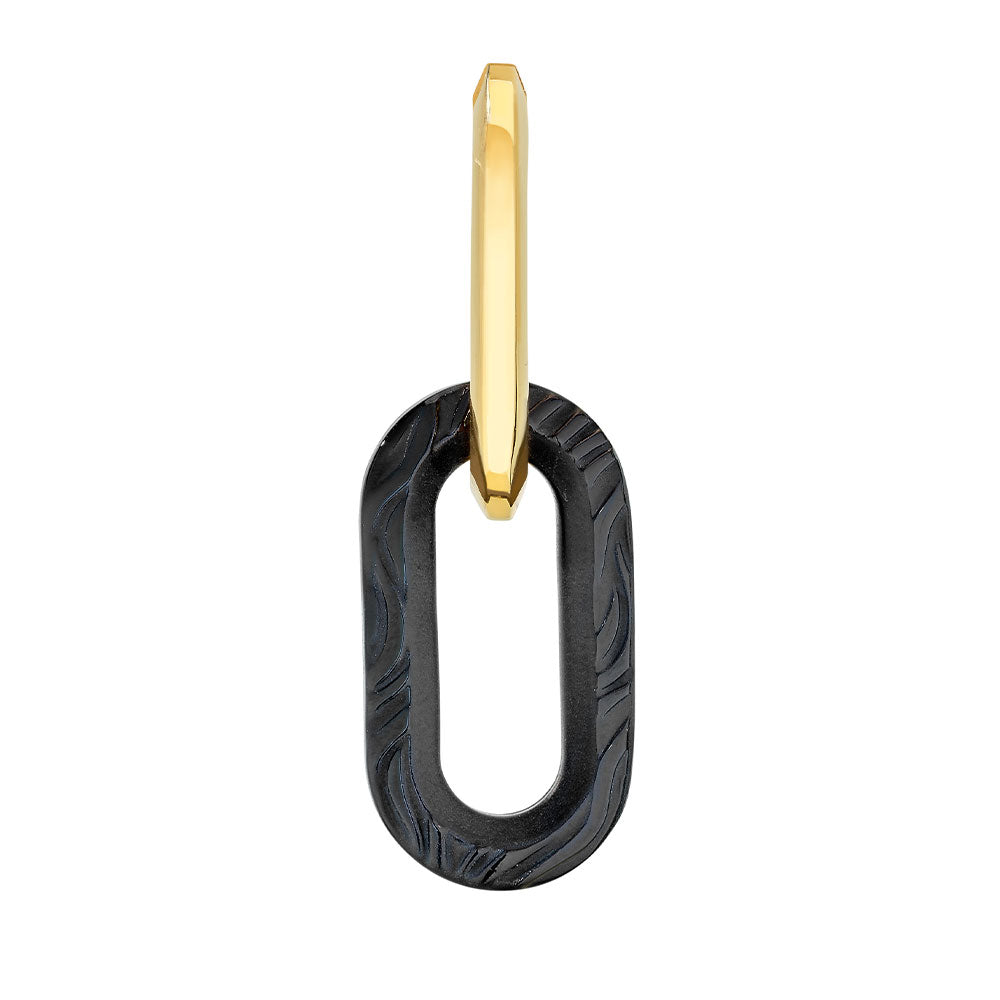 Lalique Earrings - Empreinte Animale - Small - Black Crystal, Gold-Plated