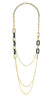 Lalique Necklace - Empreinte Animale - Long - Black Crystal, 18K Yellow Gold-Plated Brass