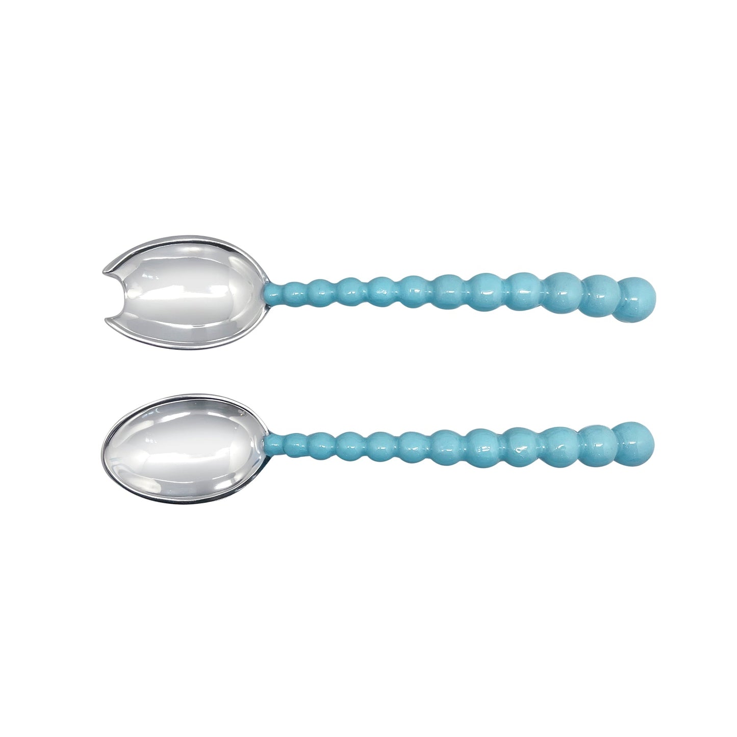 Mariposa Salad Servers - Pearled - Aqua