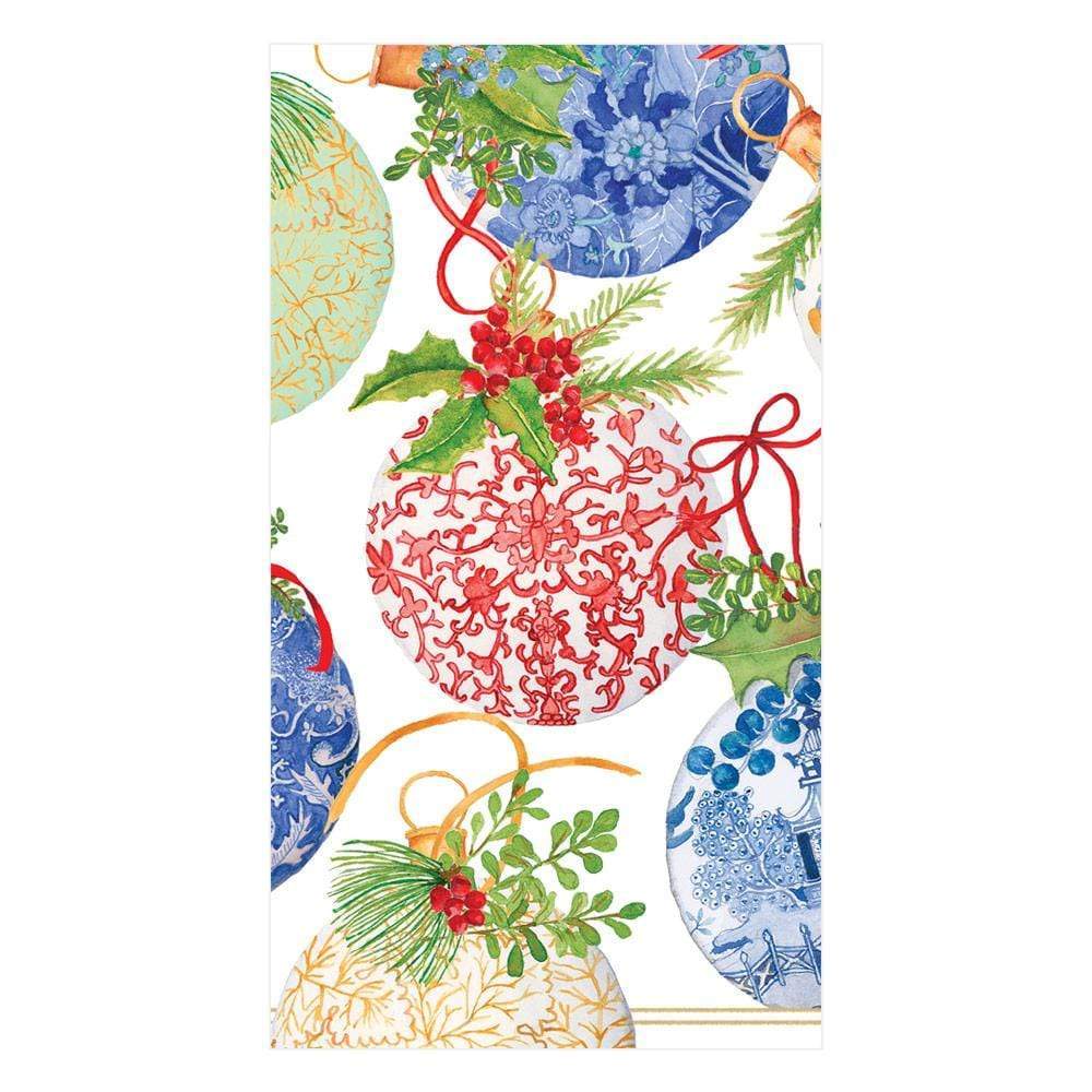 Caspari Guest Towels: Porcelain Ornaments
