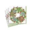 Caspari Succulent Wreath Paper Cocktail Napkins