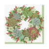 Caspari Luncheon Napkins: Succulent Wreath