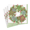 Caspari Luncheon Napkins: Succulent Wreath