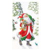 Caspari Woodland Santa Paper Guest Towel Napkins