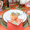 Caspari Cocktail Napkins: Pumpkin Field - White