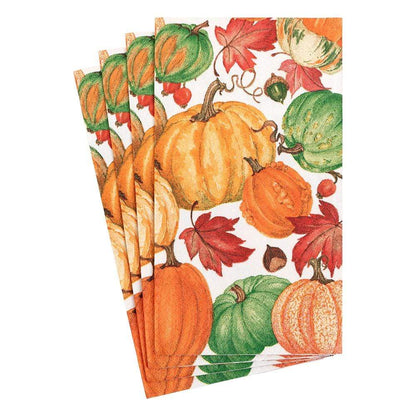 Caspari Guest Towels: Pumpkin Field - White