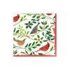 Caspari Songbirds and Holly Paper Cocktail Napkins in White