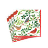 Caspari Songbirds and Holly Paper Cocktail Napkins in White