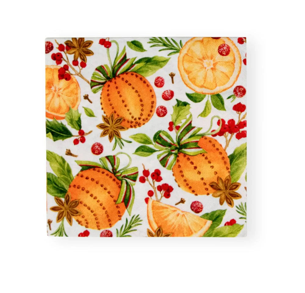 Caspari Luncheon Napkins: Orange Spice