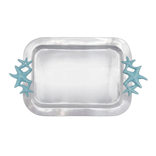Mariposa Tray - Handled Starfish - Aqua