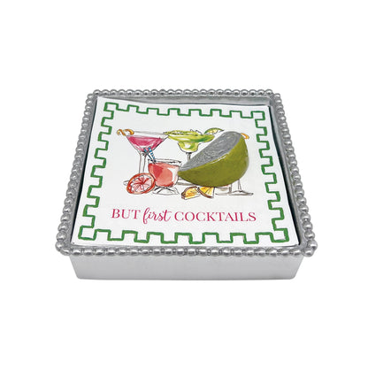 Mariposa Napkin Box Set - Beaded - Green Lime Wedge Weight