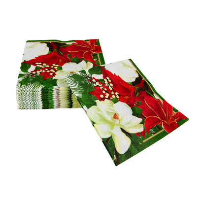 Caspari Cocktail Napkins: Christmas Garden