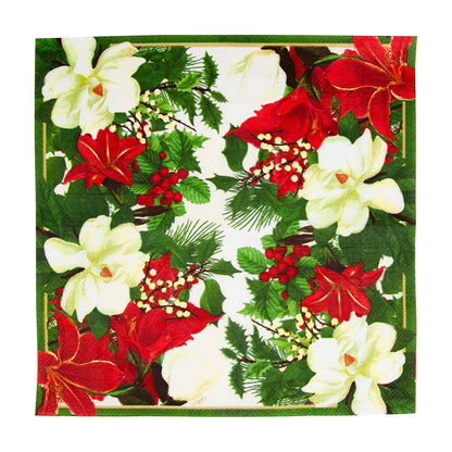 Caspari Cocktail Napkins: Christmas Garden