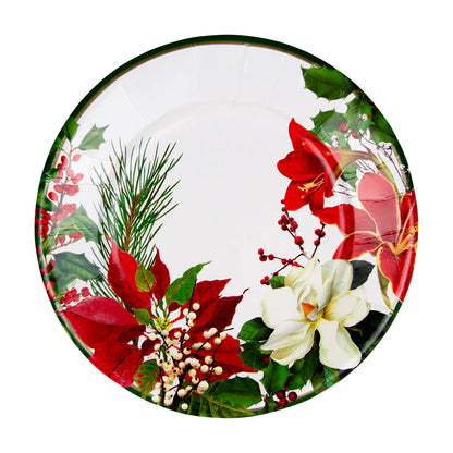 Caspari Salad/Dessert Plates: Christmas Garden
