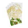 Caspari Guest Towels: Holly Ceramic - Ivory & Gold