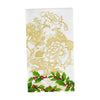 Caspari Guest Towels: Holly Ceramic - Ivory & Gold