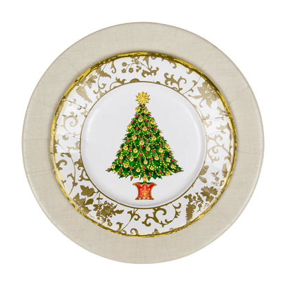 Caspari Salad/Dessert Plates: Gilded Tree