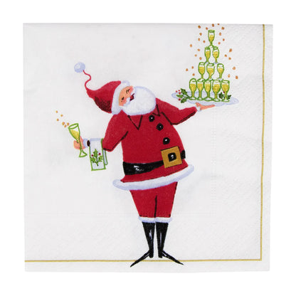 Caspari Cocktail Napkins: Santa Serving Drinks