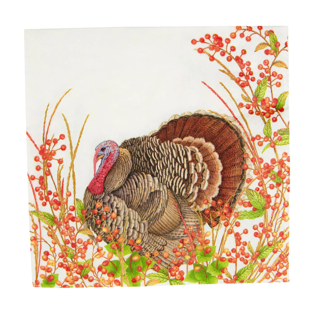 Turkey and Berries Luncheon Napkins - Thumbnail 3