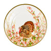 Caspari Turkey and Berries Paper Salad/Dessert Plates - Round