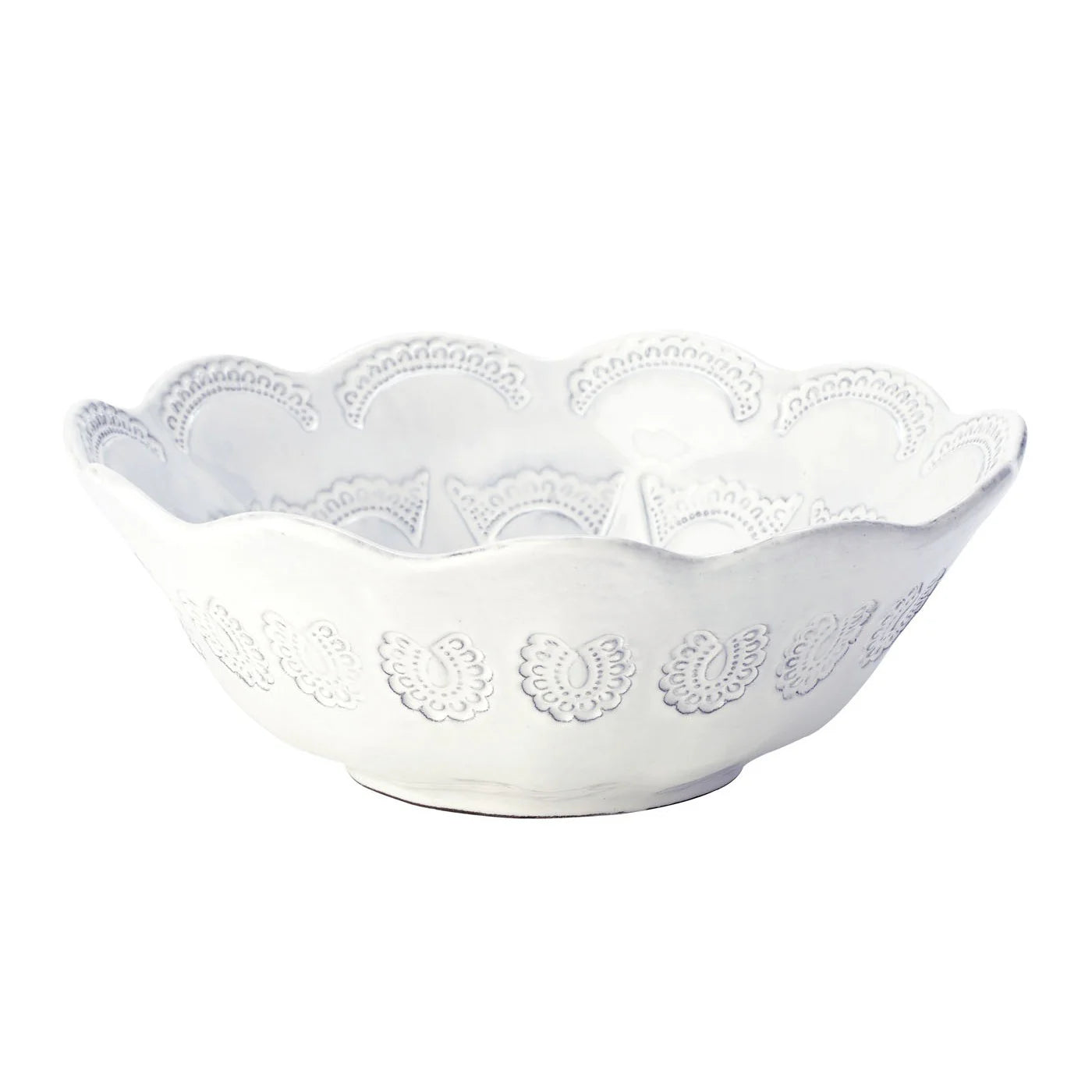 Vietri Incanto Lace Medium Serving Bowl - White