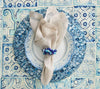 Kim Seybert Napkin Rings: Poppy in Blue, Set of 4