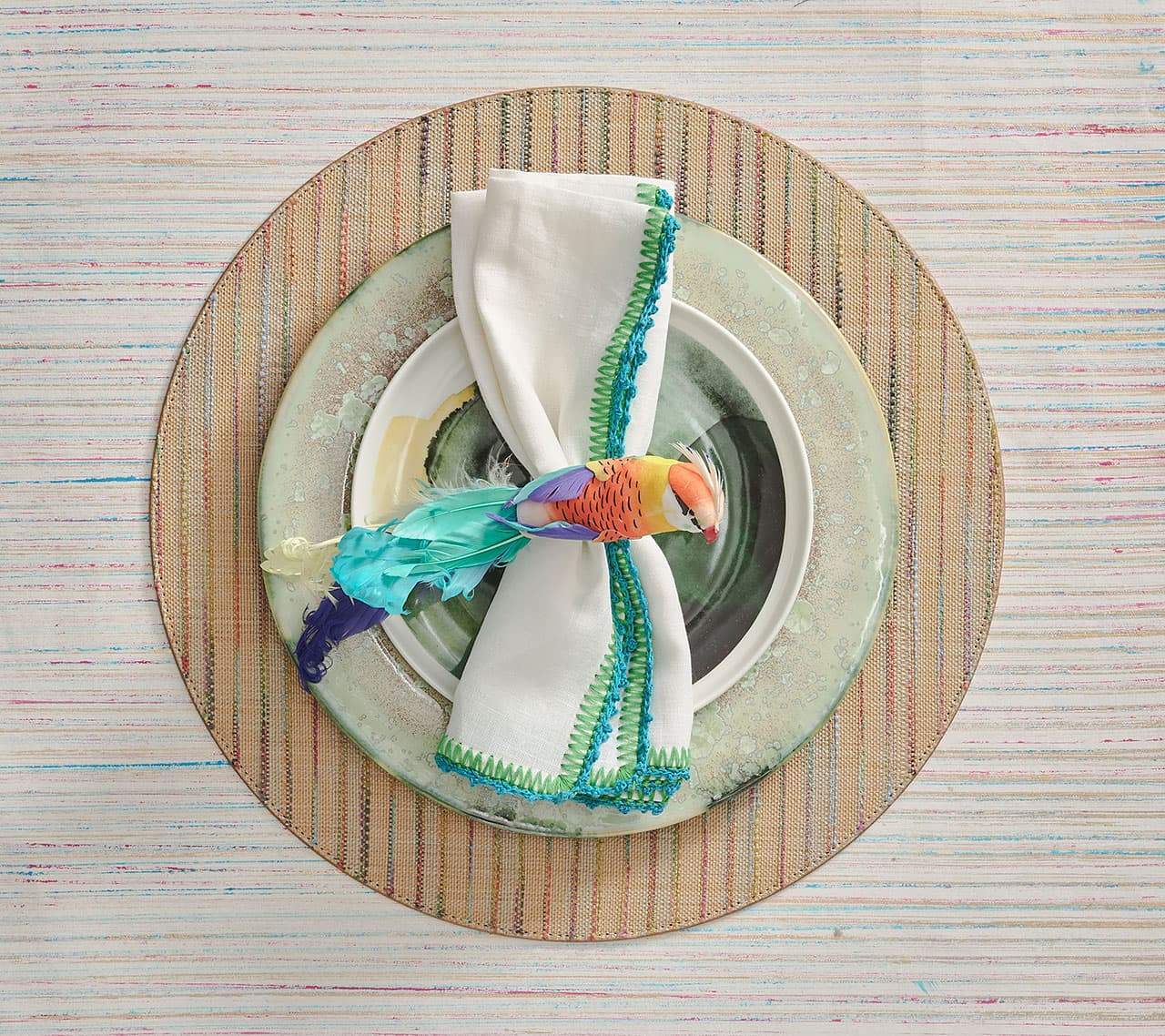 Kim Seybert Napkin Rings: Rio in Multi, Set of 4