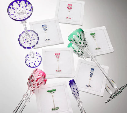 Kim Seybert Cocktail Napkins: BACCARAT Tsar in Multi, Set of 6