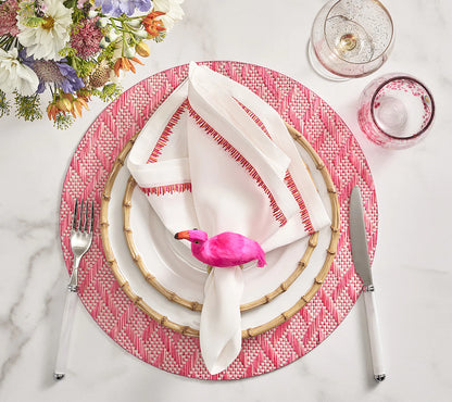 Kim Seybert Napkin Rings: Flamingo in Pink & Orange, Set of 4