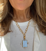Dina Mackney Designs Pendant -  Blue Lace Agate Topaz Enhancer