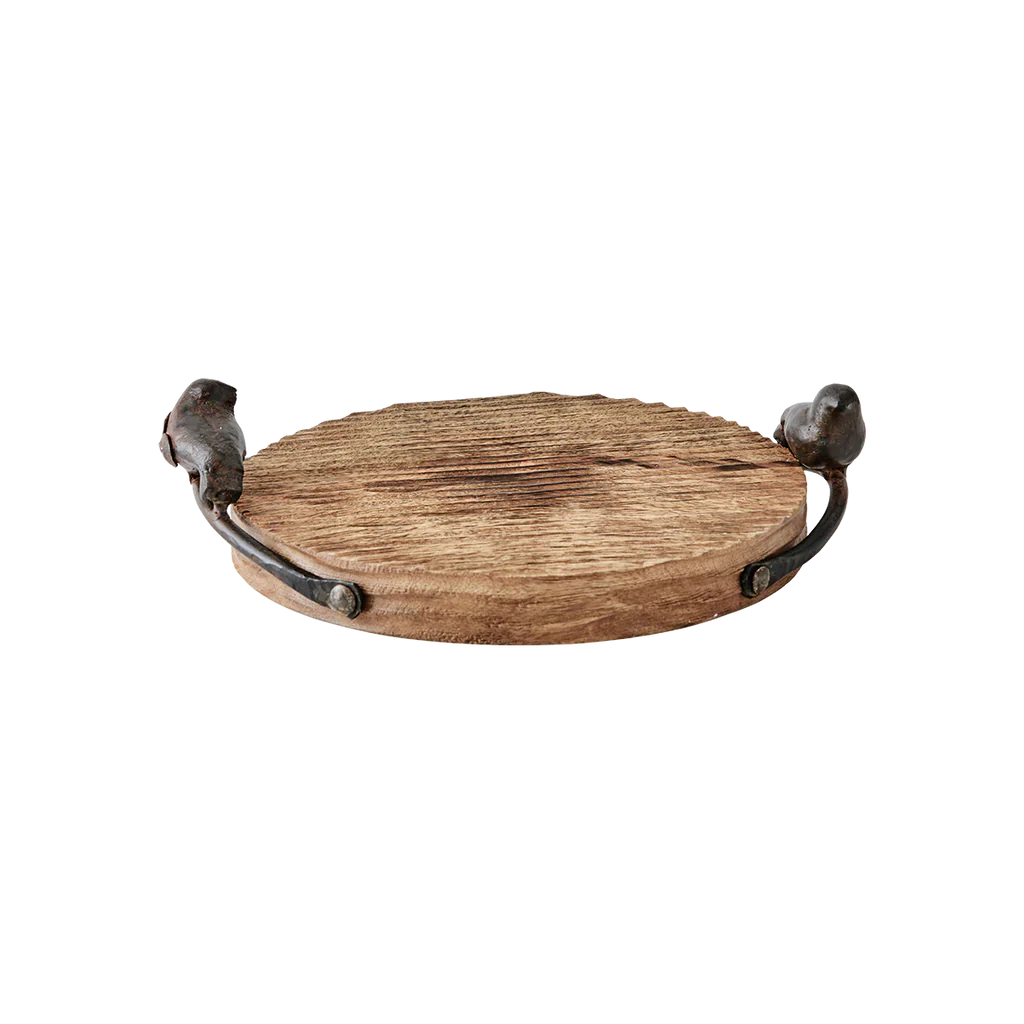 Jan Barboglio Cotorritos Cutting Board Round Iron & Wood