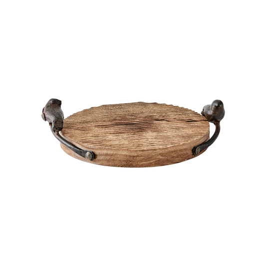 Jan Barboglio Cotorritos Cutting Board Round Iron & Wood