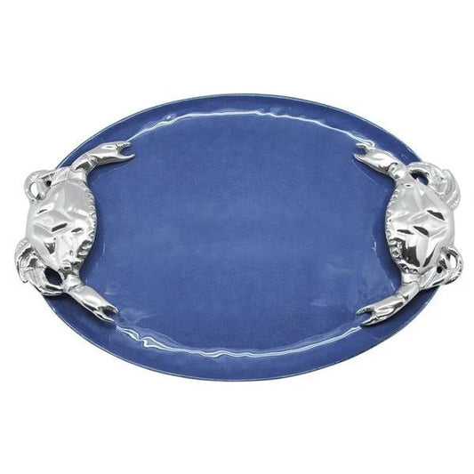 Mariposa Tray - Handled Crab - Cobalt