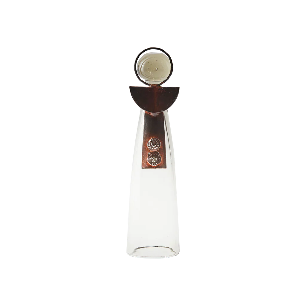 Jan Barboglio Zapoteca glass angel with iron wings and halo