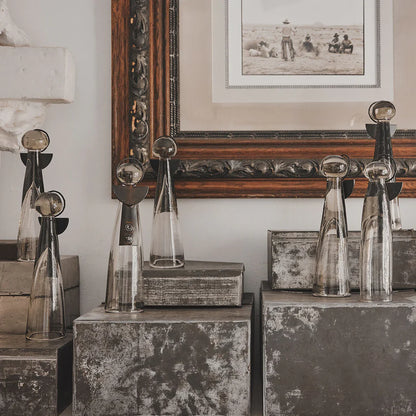 Jan Barboglio Zapoteca glass angel with iron wings and halo