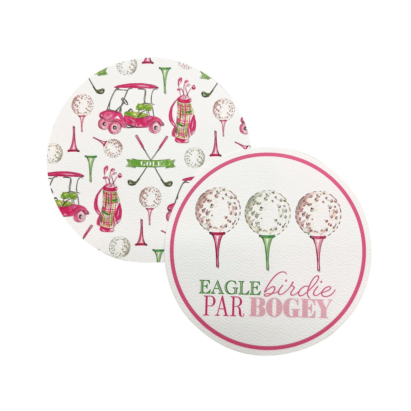 Mariposa Coaster Set - Beaded - Ladies' Eagle, Birdie, Par, Bogey Golf